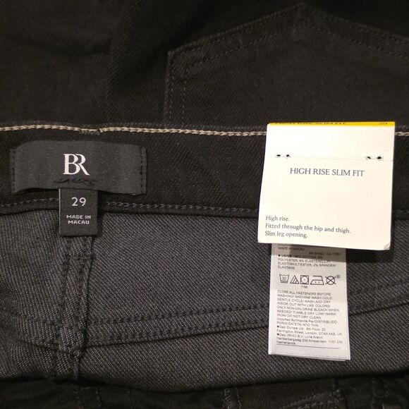 NWT Banana Republic High Rise Slim Fit Jeans 29 Black Stretch Denim Ankle Modern - Picture 4 of 8